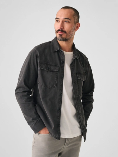 Faherty Jersey Shirt Jacket In Faded Charcoal