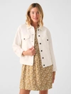 Faherty Stretch Terry Trucker Jacket In White