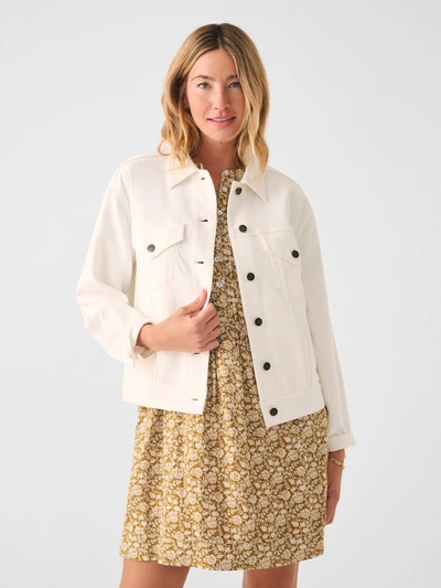 Faherty Stretch Terry Trucker Jacket In White