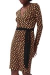 Diane Von Furstenberg Zig-zag Print Wrap Dress In Brown