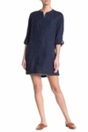 Michael Stars Eleanor Linen Popover Dress In Blue