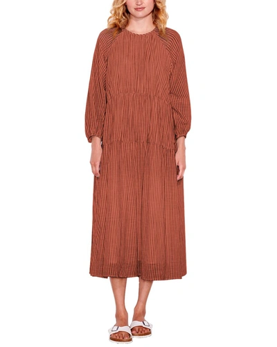 Sundry Stripe Tiered Dress In Brown