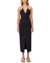 Sundry Ruched Halter Dress In Black