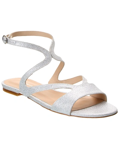 Stuart Weitzman Mariposa Glitter Sandal In Silver