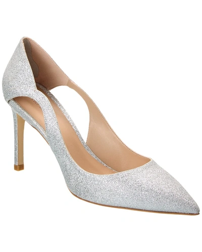 Stuart Weitzman Mariposa 85 Glitter Pump In Silver