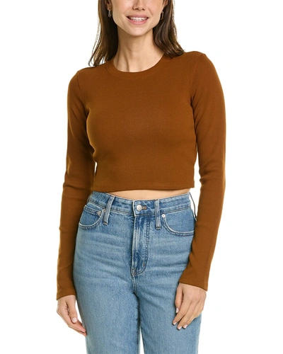 Donni . Ribbed Crop Top In Brown