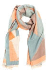 Saachi Mosaic Reversible Scarf In Orange