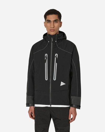 And Wander Pertex Shield Hooded Rain Jacket In Black