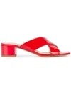 MARYAM NASSIR ZADEH CROSSOVER STRAP SANDALS,PATENTLEATHER100%