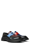 Camper Walden Patent Leather Penny Loafer In Black Multi