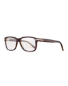 TOM FORD SHINY ACETATE DARK HAVANA FASHION GLASSES, TRANSPARENT