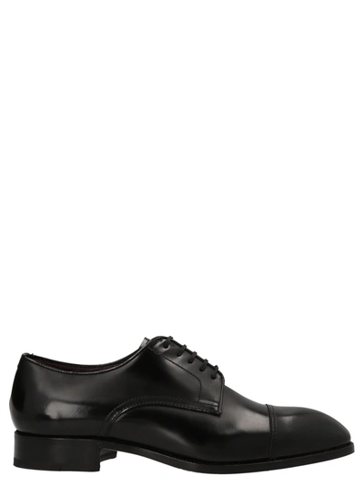 Lidfort Leather Almond-toe Oxford Shoes In Black