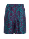 Versace Barocco Silhouette-print Silk Shorts