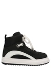 Dsquared2 Black Suede And White Canvas Sneakers