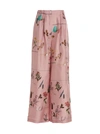 Lanvin Botanica-print Wide-leg Silk Trousers