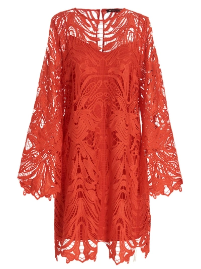 Ungaro Women's Briar Lace Long-sleeve Shift Dress In Red