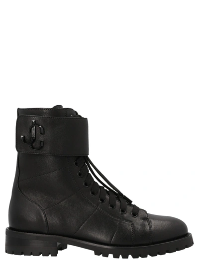 Jimmy Choo Ceirus Combat Boots In Nappa Leather In Black