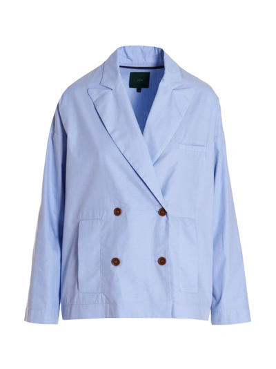 Jejia Charlotte Double-breasted Blazer In Light Blue