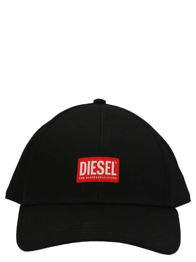 Diesel Baseball Cap In Cotton With Logo In Black