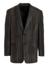 VERSACE 'CROC PINSTRIPE' BLAZER JACKET