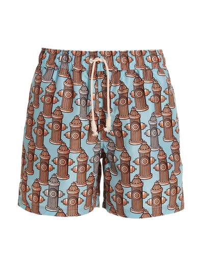 Palm Angels Fire Hydrant Swim Shorts In Multicolour