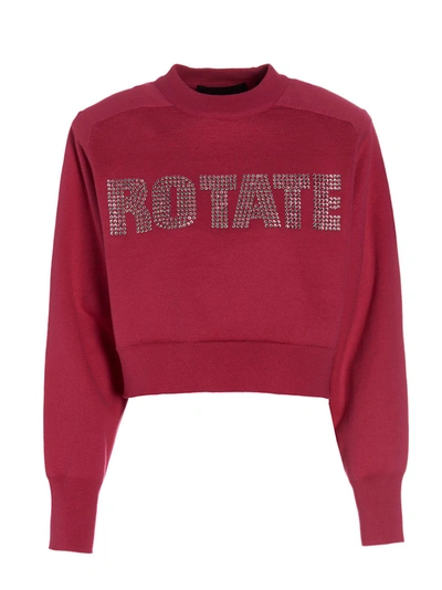 Rotate Birger Christensen Rotate 'firm Rhinestone' Sweatshirt In Fuchsia