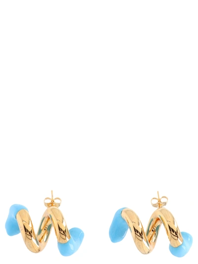 Sunnei 'fusillo Double' Earrings In Light Blue