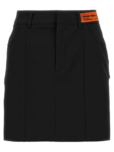 Heron Preston Gabardine Cut Out Skirt In Black