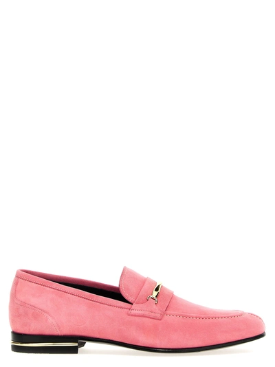Bally Logo Suede Loafers In Pink