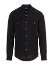 Mc2 Saint Barth Man Black Linen Shirt