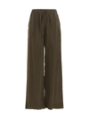 P.a.r.o.s.h Elastic Waistband Frayed Edges Wide-leg Trousers