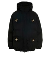 Moschino Tap-plaque Puffer Jacket In Black