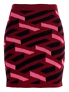Versace La Greca Motif High Waist Mini Knit Skirt