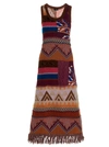 Etro Artisan Patchwork Sleeveless Knit Maxi Dress
