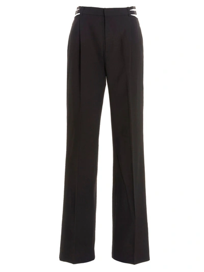 Dion Lee Buckle-detail Wide-leg Trousers In Black