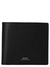 Apc Logo Print Leather Billfold Wallet