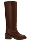 Chloé Leather Boots With Shearling Padding Heel 6 Cm