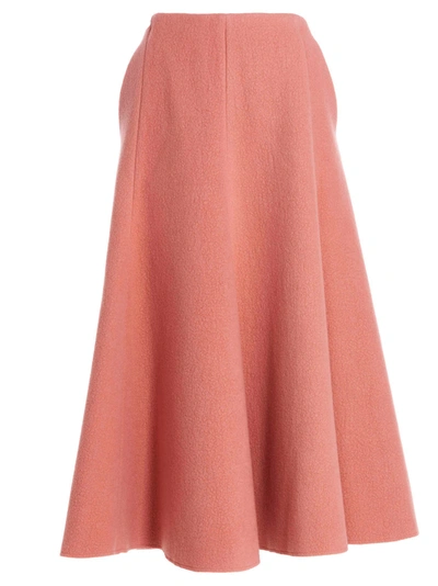 Gabriela Hearst Maureen Flared-hem Recycled-cashmere Midi Skirt In Pink