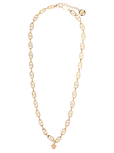Versace Greca And Medusa Necklace In Gold