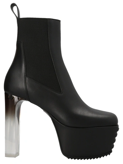 Rick Owens Minimal Grill Beatle Boots In Black