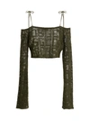 Gcds Off-shoulder Macramé Crop Top