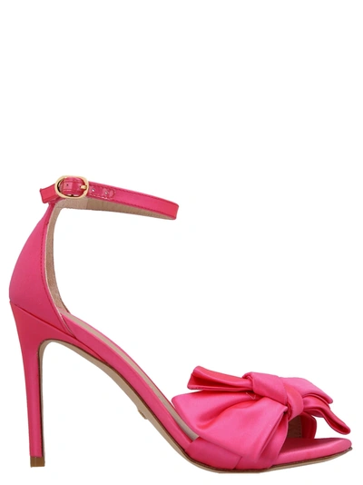 Stuart Weitzman Nudistcurver Loveknot Sandals Fuchsia In Pink