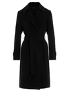 Theory Oaklane Crepe Trench Coat In Negro