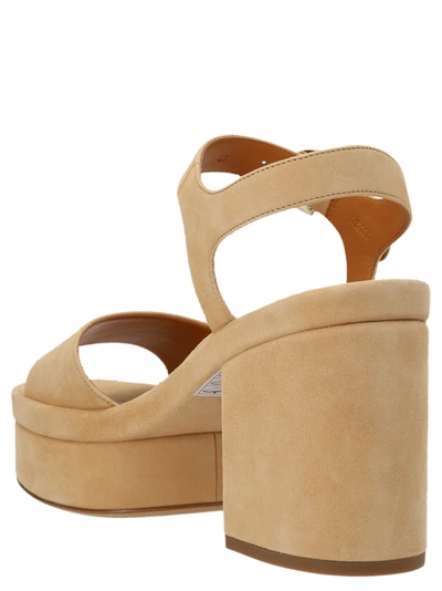 Chloé Odina Suede Ankle-strap Sandals In Beige