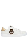 Dolce & Gabbana Iconic Leather Sneakers With Embroidered Crest And Luxurious Detailing