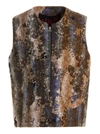 Vitelli Abstract Pattern Sleeveless Vest With Front Pockets