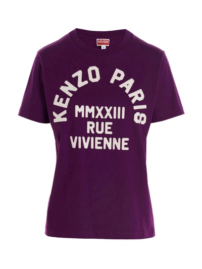 Kenzo 'rue Vivienne' Loose T-shirt In Purple