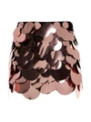 Attico Rose Gold Rue Miniskirt With Sequins At The Front In Rayon Woman
