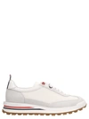 Thom Browne White Low Top Perforated Sneaker With Non-slip Rubber Outsole