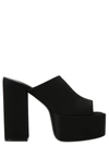 Paris Texas Black Mules With Oversized Platform In Silk Woman